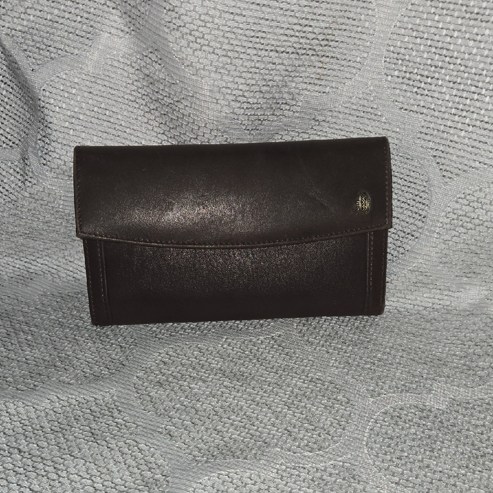 VINTAGE Princess Gardner Dark Brown Leather Wallet